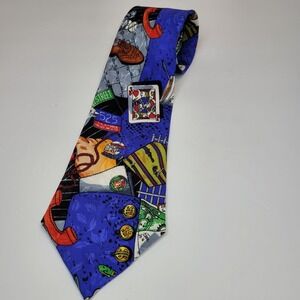Vintage 90s Nicole Miller Tie 100% Silk Hand Sewn 1992 New‎ York City